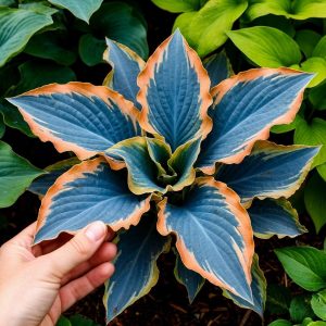 Хоста Океан Вью купить по цене от 960р. в интернет-магазине «Посадика» с доставкой почтой в в Красноярске и по всей России – [изображение №1].